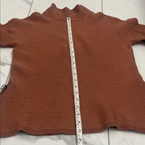 Tahari Women's Warm Merino Wool Blend Cinnamon Brown Mock Neck Sweater - Picture 11 of 11